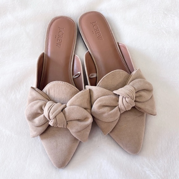 J. Crew Factory Saddle Suede Bow Mules Womens Size 7.5 - Picture 2 of 5